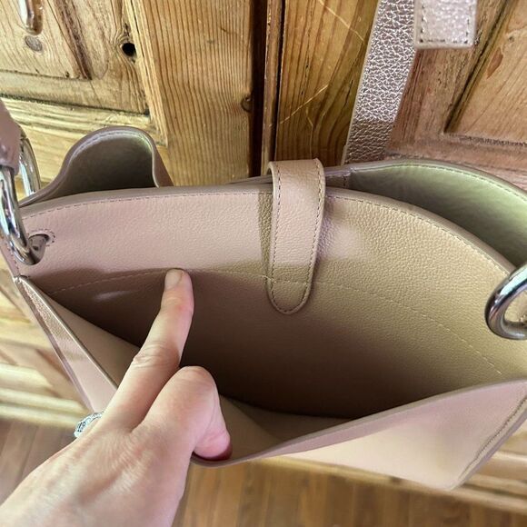 Rebecca Minkoff Small Megan Leather Crossbody Feed‎ Bag Purse Blush Pink Cream - Picture 8 of 16